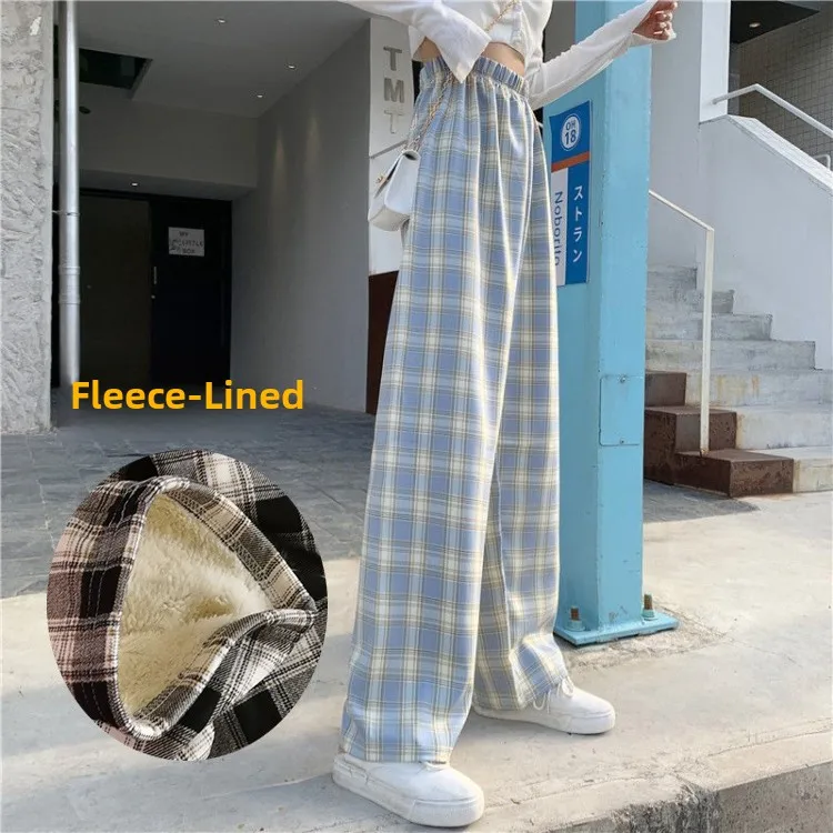 Blue plaid plus velvet