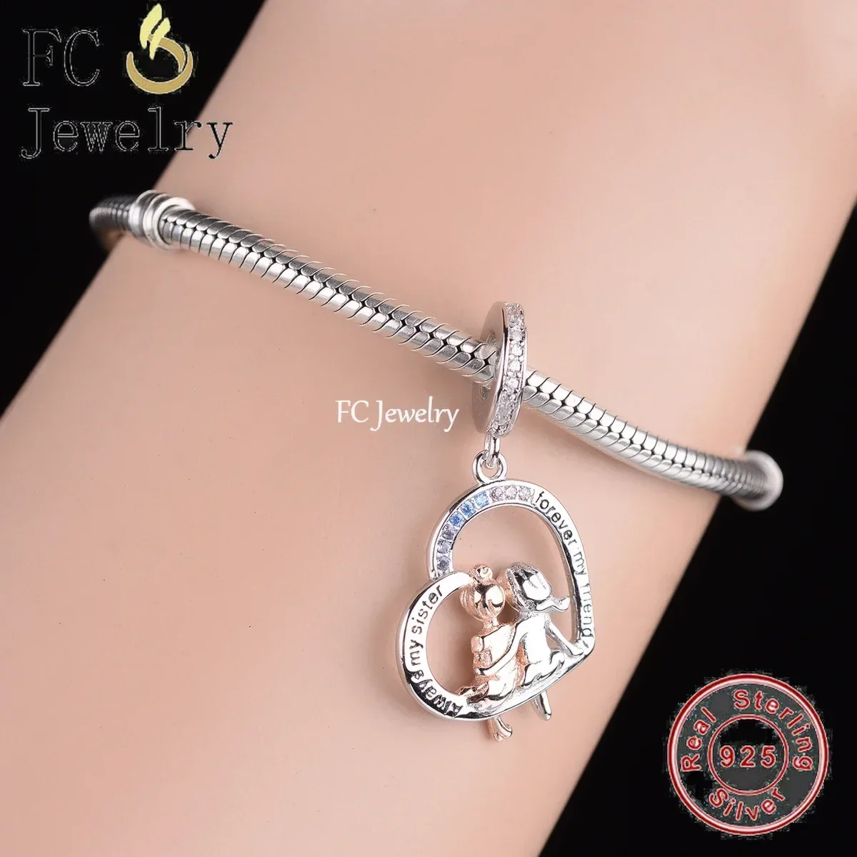 FC Jewelry 925 Sterling Silver Charm Bracelet Pendant Bead For Making Berloque