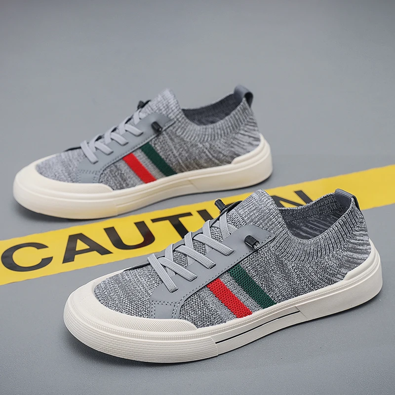 2025 New Men's Casual Mesh Sports Shoes - Summer Breathable Running Shoes with Color Blocked Stripe Design Flat Shoes Designer 2