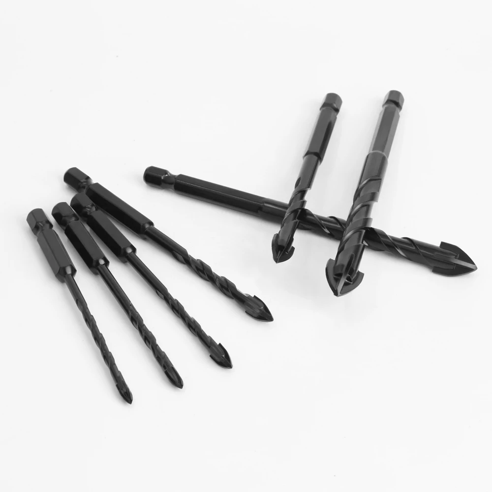 LAVIE 1PC 다기능 유리 비트 세라믹 타일 콘크리트 유리 대리석 용 육각형 크로스 스레드 비트 3mm 16mm SJ0503BK