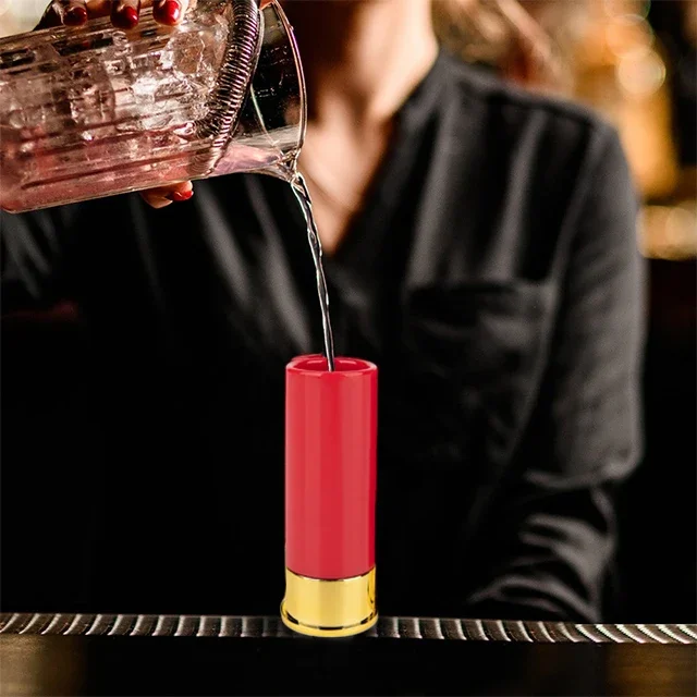 Wine Cup 4PCS/Set 6oz Shot Plastic Drinking Cup Creative Plastic Shotgun Bullet Shape Water Wine Plastic Party Drinkware Gift