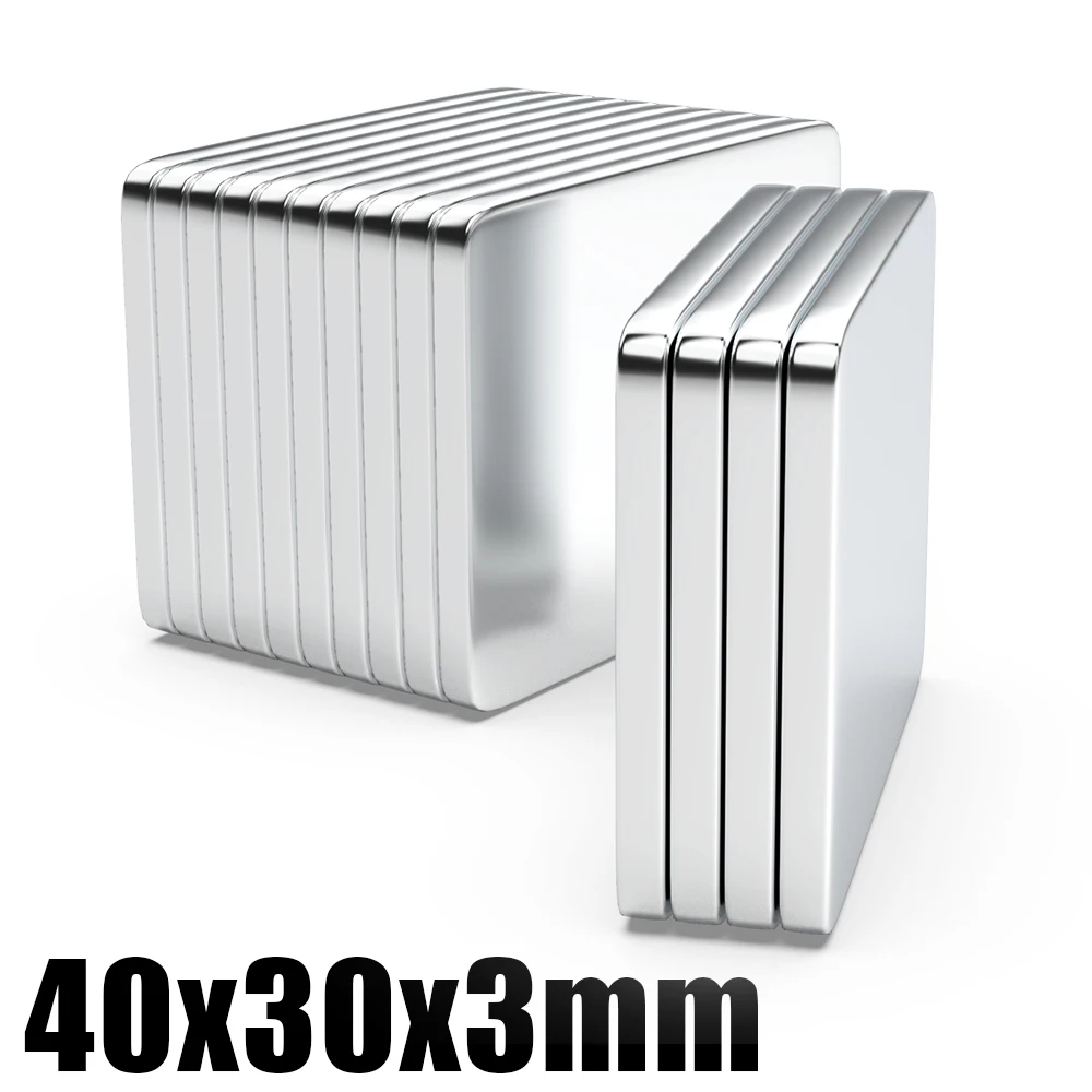 1/2/5/10 Stuks 40X30X3 N35 Neodymium Magneet 40Mm X 30Mm X 3Mm Ndfeb Blok Super Krachtige Sterke Permanente Magnetische Imanes