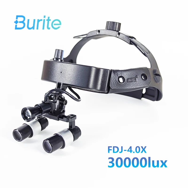 

4,0 x Стоматологическая хирургическая лампа-налобный фонарь, бинокулярные лупы, регулируемый налобный фонарь с яркостью