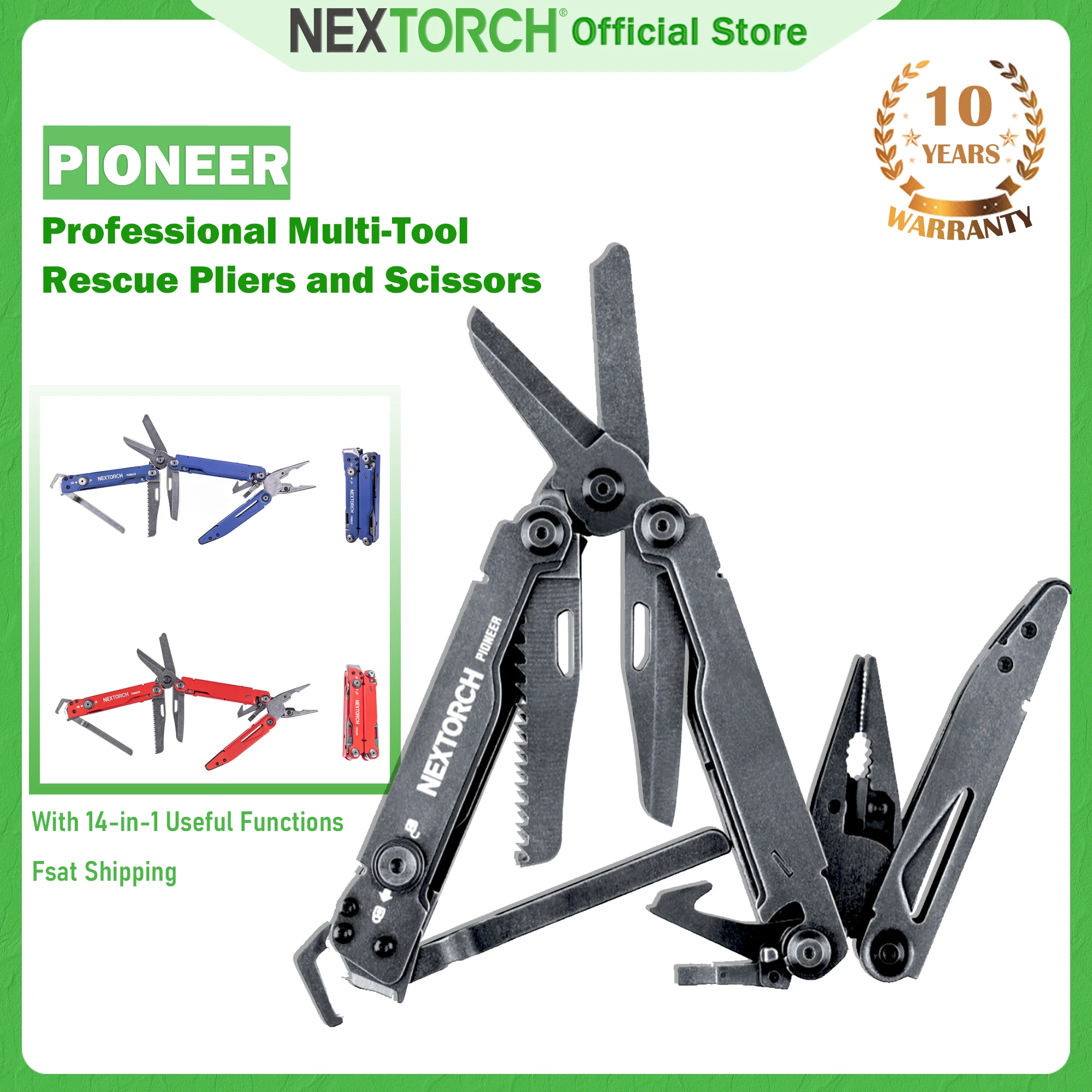 NexTorch Pioneer MT20 Multi-Tool 14 Functies NexTorch Pioneer MT20 Multi-Tool 14 Functies