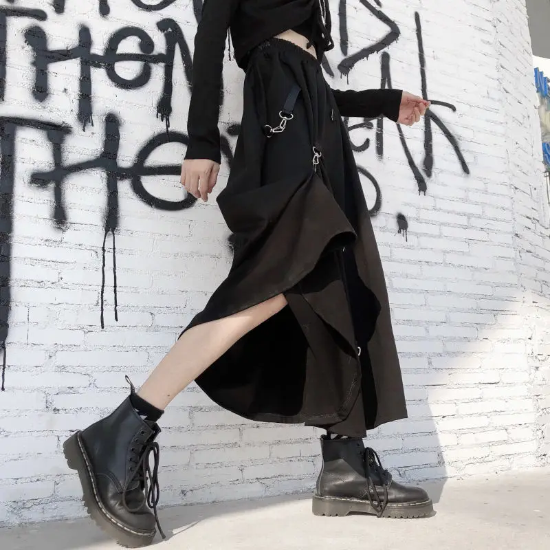 

Fashion Y2k Skirt for Women Stylish Gothic Punk Hip Hop Streetwear Women's Black Skirt Empire A-LINE Vintage Party Clothing