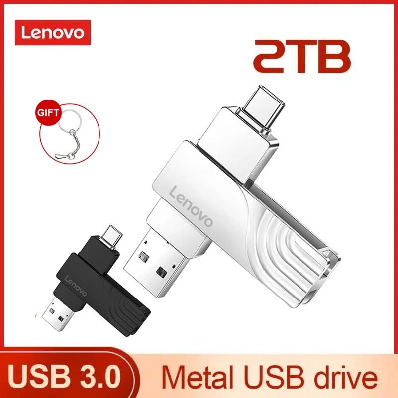 Lenovo Usb Flash Drive 2Tb Otg Metal Usb 3.0 Pen Drive Ad Alta Velocità 1Tb Tipo C Pendrive Mini Flash Drive Memory Stick Per Drone Pc