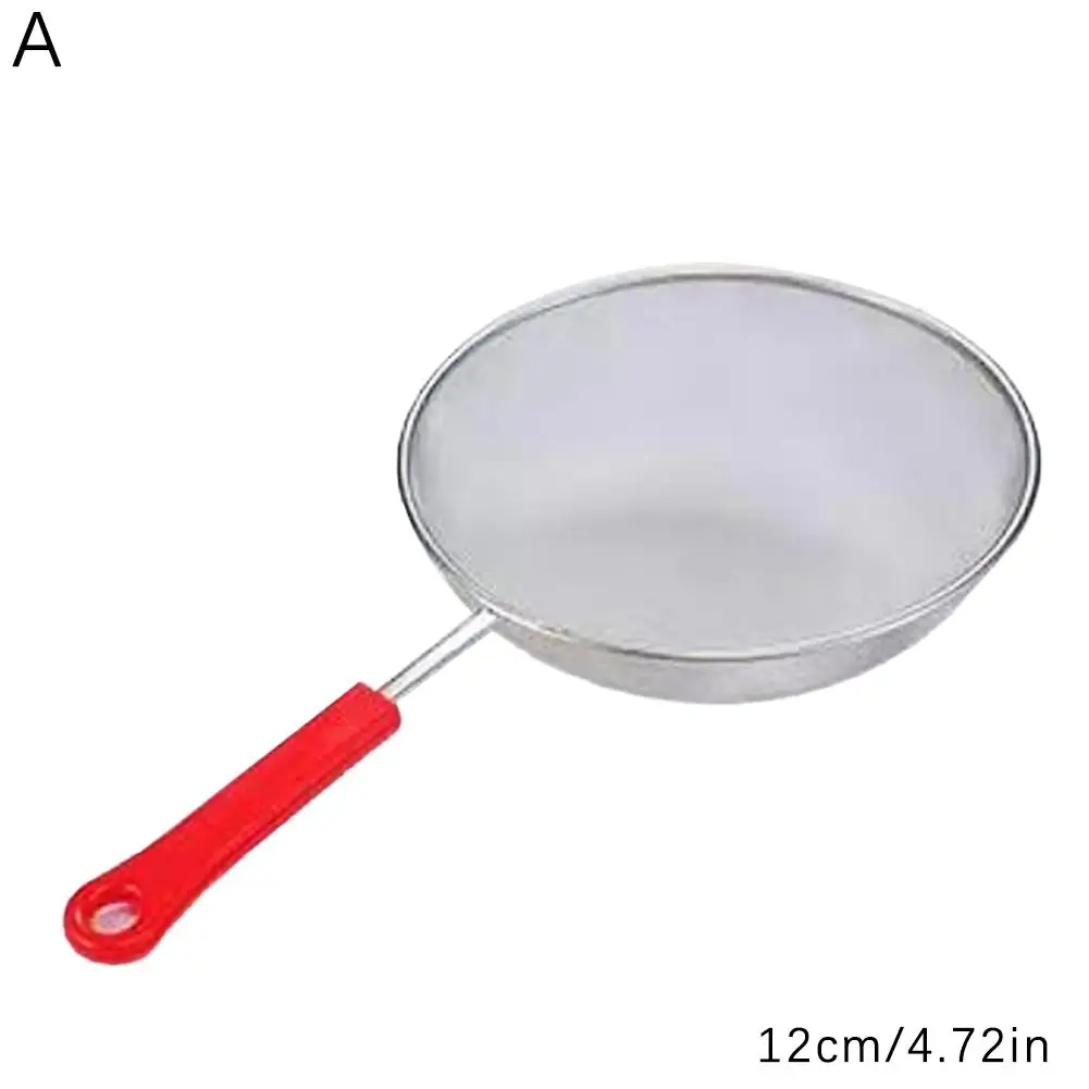 NEW Steel Flour Filter Screen Wood Handle Filter Household Oil Fine Spoon Residue Fried Strainer To Cooking Scoop H0R3