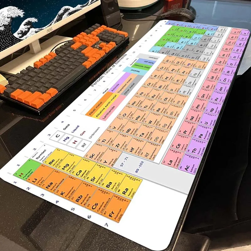 

Periodic Table Large Mouse Pad Gamer Mousepad Locking Edge Mouse Mat Natural Rubber Table Pads Anti-slip Keyboard Mats 900x300mm