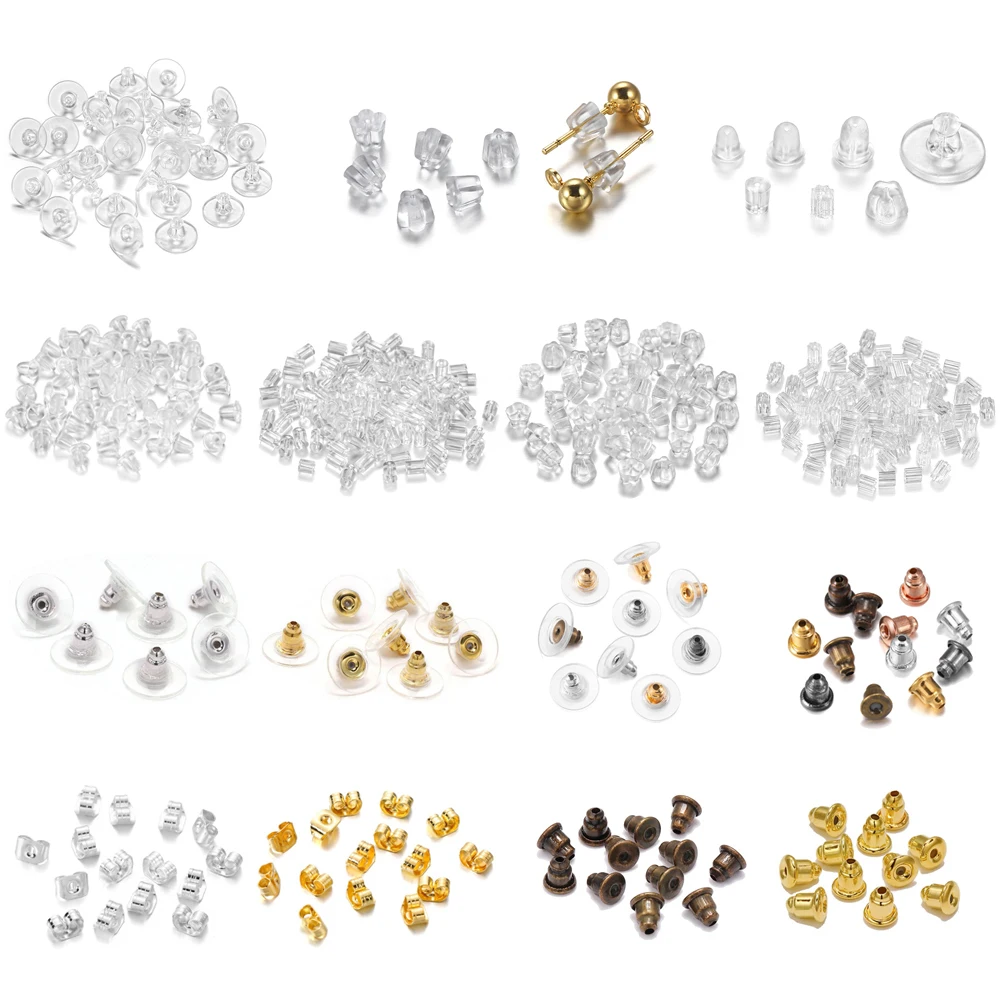 200-1000 teile/los Gummi Ohr Stopper Earnuts Stud Ohrring Zurück Liefert Für DIY Schmuck Finden Herstellung Zubehör Großhandel