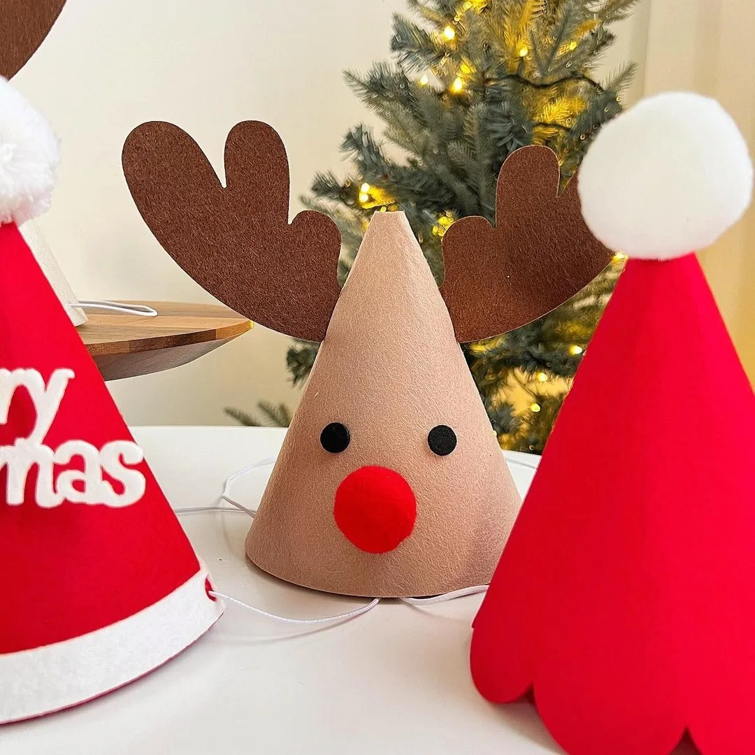 Christmas Hat Elk Tree Children's Christmas Tree Elk For Party Supplies Santa Hat Cartoon Supplies Decorative Party