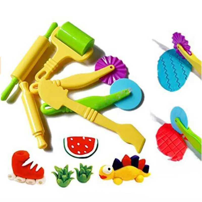 3D Plasticine Tools Playdough Set Color Play Dough Model Tool Toys Clay Moulds Deluxe Set
