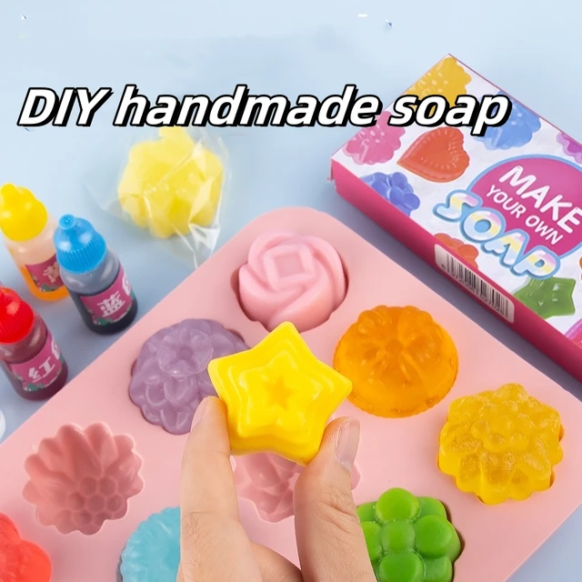 DIY Handmade Soap Crystal Soap Plant Soap Making Materials Girl Toy Set Birthday Gift Soap Making Kit
