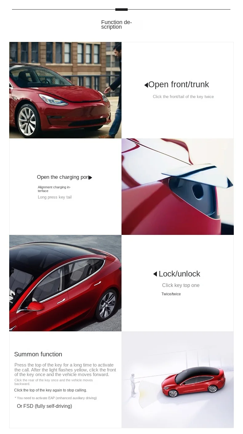 Tesla Model 3 Model Y smart remote control car key accessori chiave modello auto originale 5 Tesla Model 3 Model Y smart remote control car key accessori chiave modello auto originale - S76159ec4abef45f5b1ba44d29c7ef985g