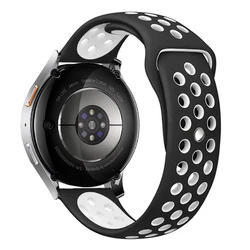 Versatile Smartwatch Replacement Strap - 20mm/22mm Adjustable Bracelet for 22mm watch band (Black-white)