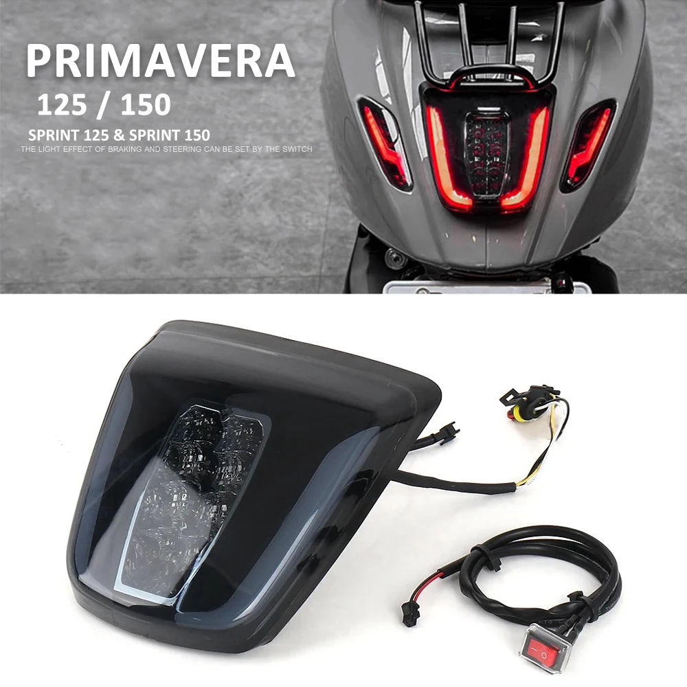 

Задний фонарь тормоза мотоцикла, фонари поворота, встроенная Новинка для Vespa Sprint Primavera 150 125 SPRINT PRIMAVERA 125 150