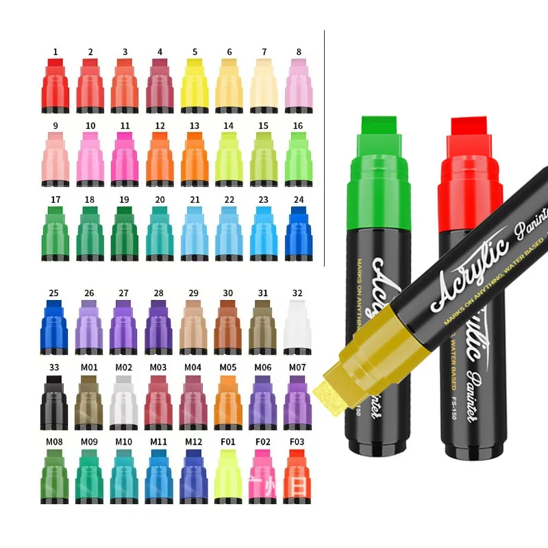 Acrylic Art Marker Pen Large Tip Opaque Water Based