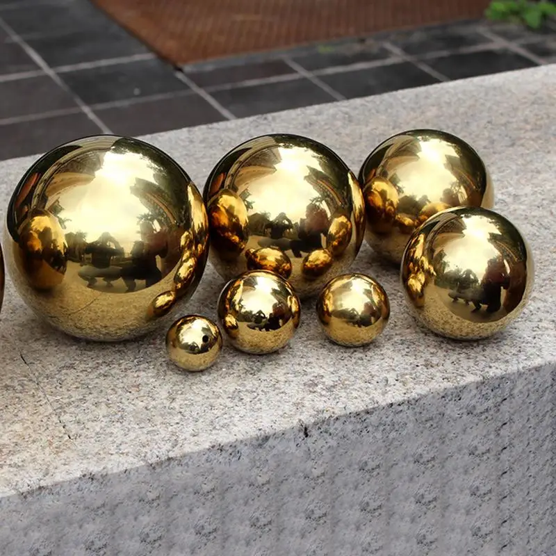 Decorative Metal Balls 201 Stainless Steel Titanium Gold Hollow Sphere Christmas Balls