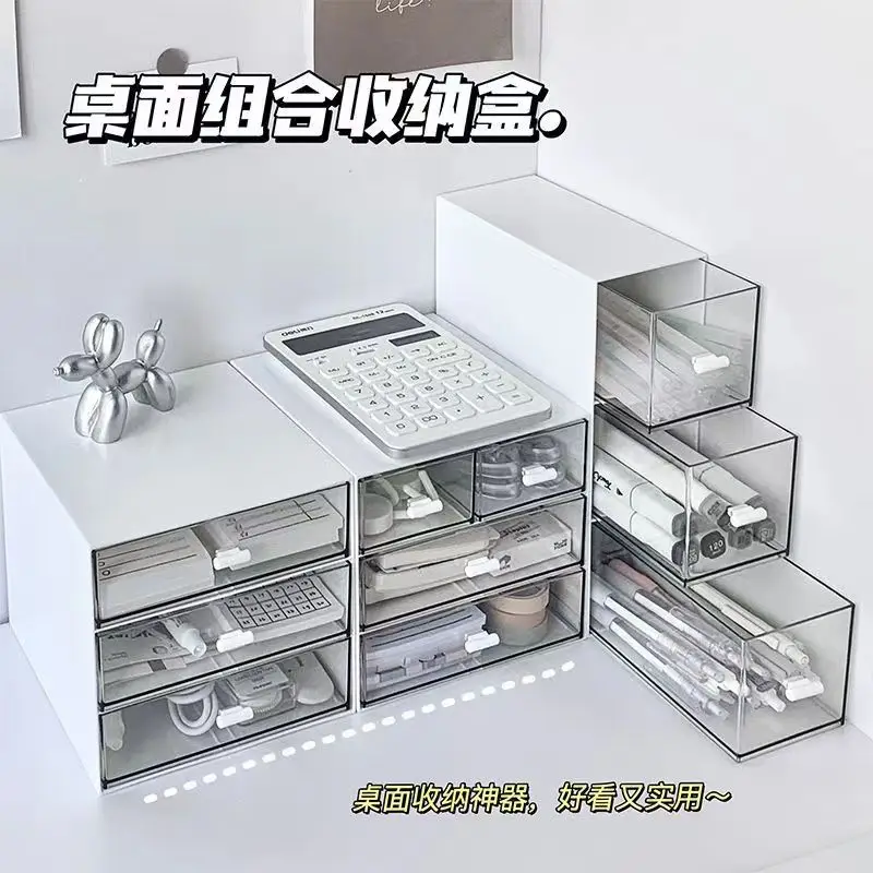 

Ins Style Drawer Student Sundries Stationery Dormitory Desk Cosmetic Finishing Rack Desktop Storage Box