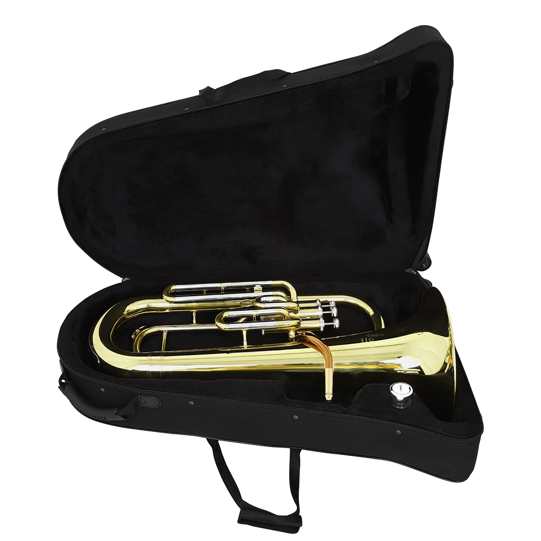 SLADE Bb Flat Euphonium 3-Key Vertical Cupronickel Baritone Horn Professional Musical Instrument Golden Silver Key
