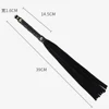39CM Premium Genuine Leather Suede Flogger Horse Training Crop Whip Suede Leather Covered Handle 4