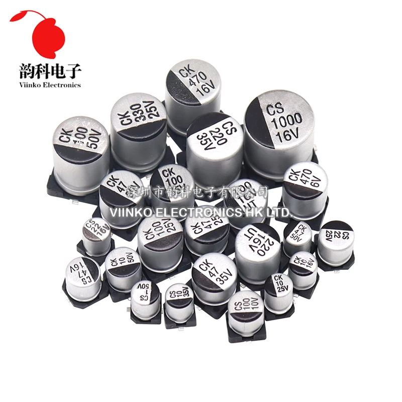Set di condensatori SMD 1520 pezzi Set di assortimento di condensatori elettrolitici in alluminio SMD a 36 valori Kit di assortimento di condensatori elettrolitici 1uF-1000uF con scatola, Errore