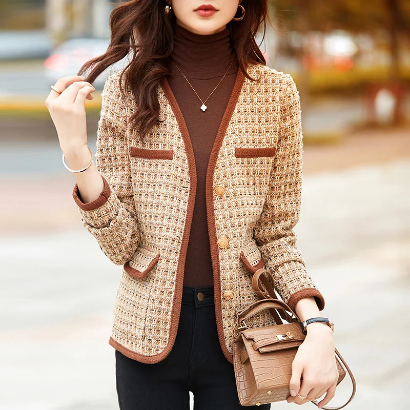 

Sandro Rivers Brown Autumn Short Coat Women's 2023 New Fashion High Sense Top Suit Coat