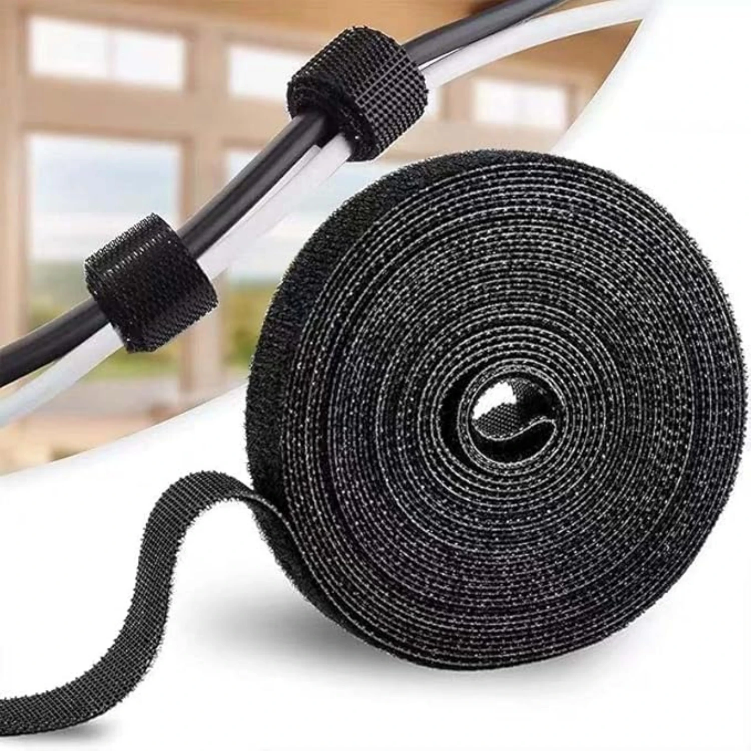 재사용 가능한 훅앤루프 케이블 타이, 길이 조절 가능한 셀프 그립 스트랩, 가정..