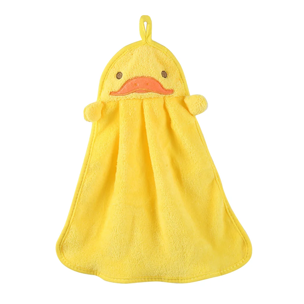 

Animal Hand Towel Super-absorbent Cartoon Hanging Washcloth (Yellow )