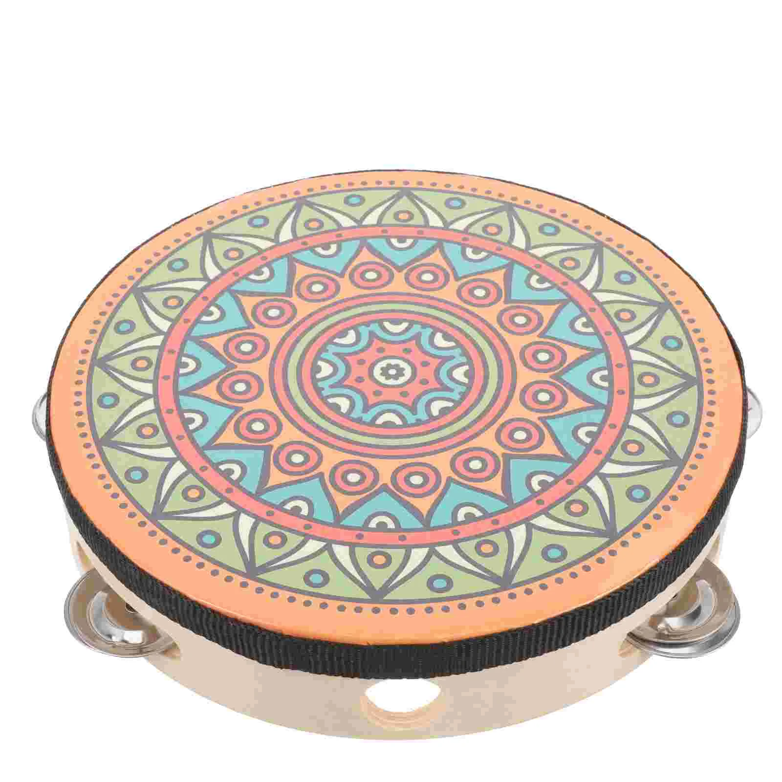 

Percussion Musical Instrument Tambourine Drum Hand Bell Single Row Instruments for Kids Metal Educational