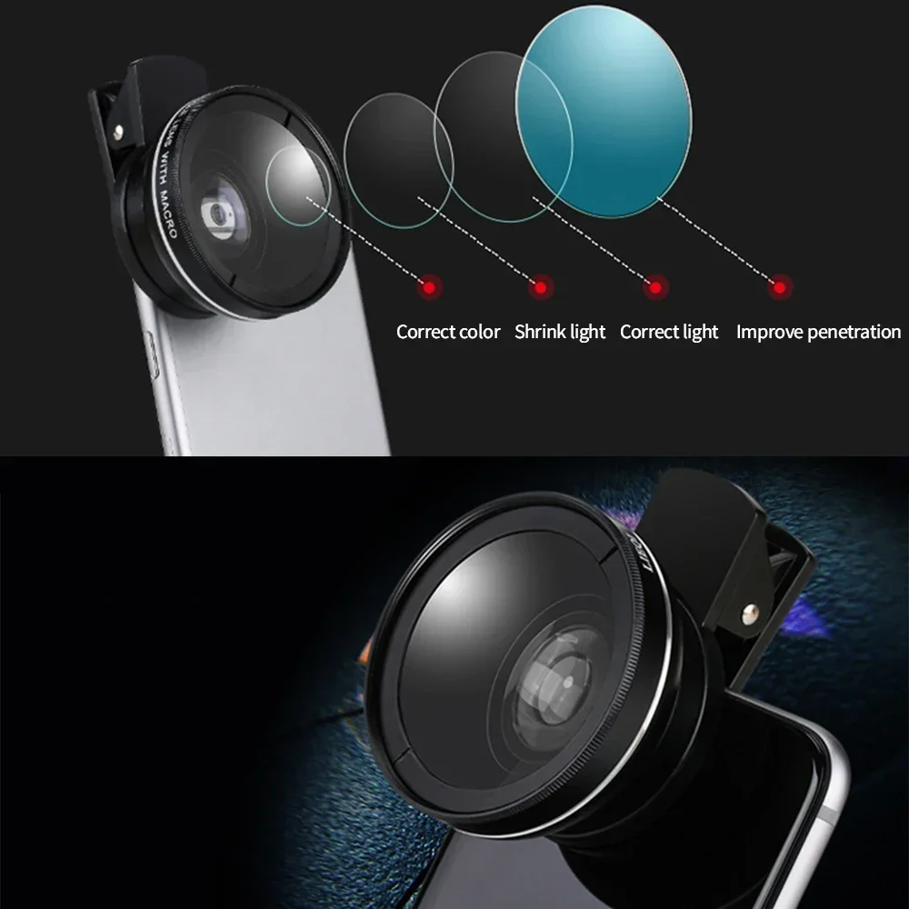 Professional HD 2-in-1 Phone Camera Lens: 0.45X Wide Angle & 12.5X Macro