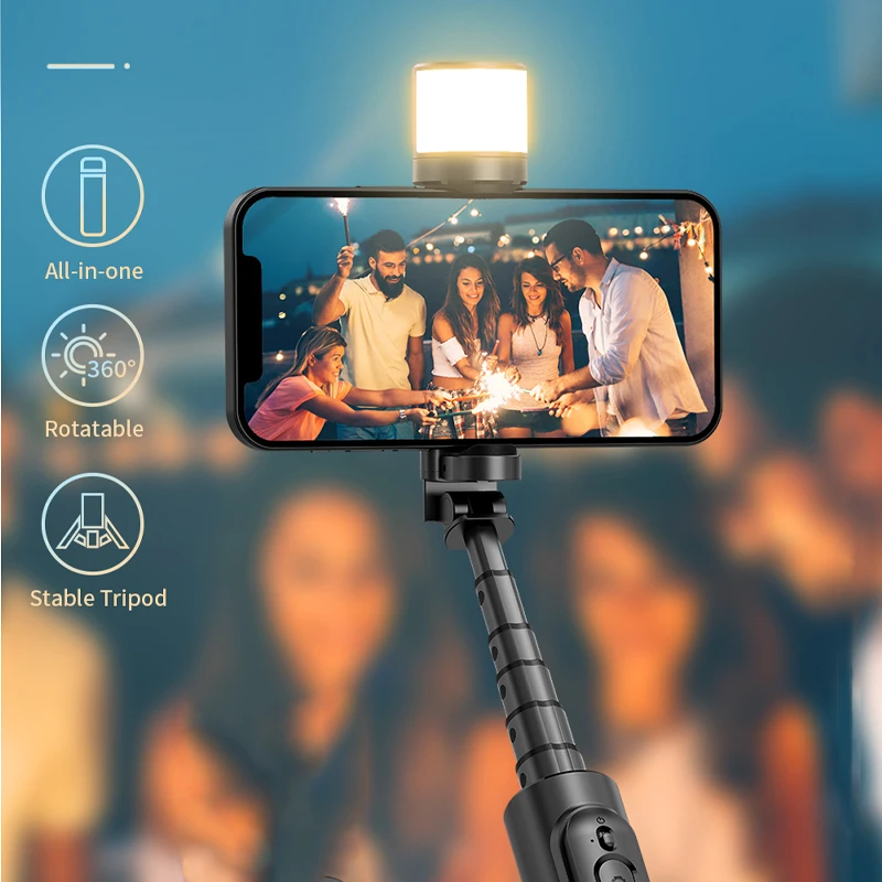 FANGTUOSI NEW Wireless Foldable Bluetooth Selfie Stick Monopod with Bluetooth Shutter Aluminum Alloy Tripod for iphone
