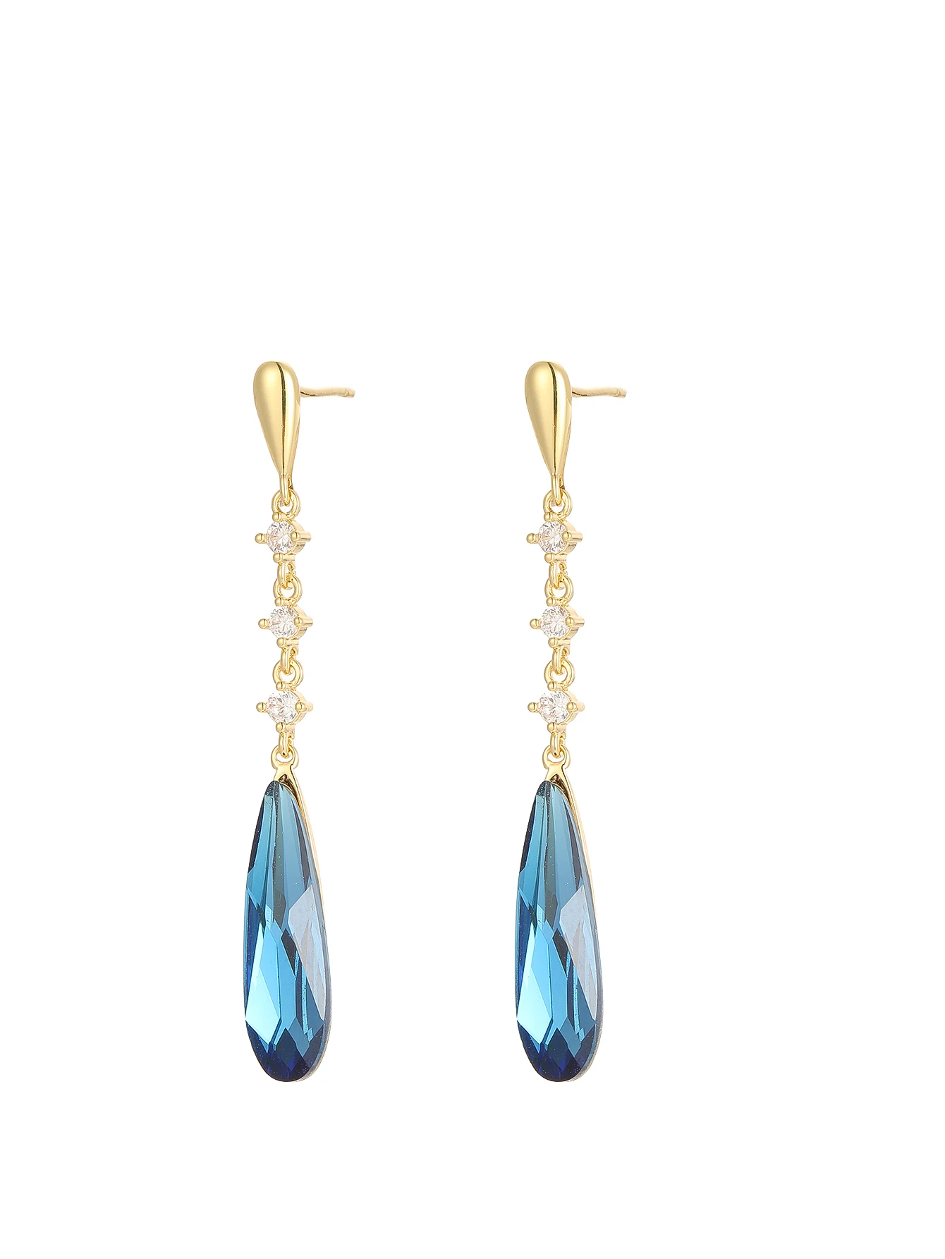 Water drop gold earrings French style chic temperament earrings new earrings women e009