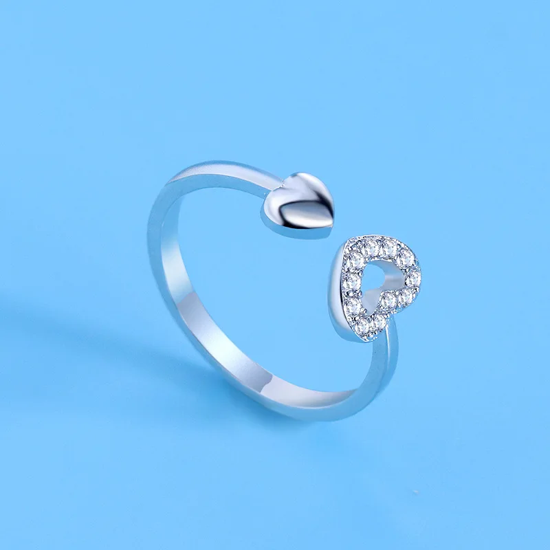 Hot 925 Sterling Silver Ring AAA Zircon Adjustable Simplicity Fashion Exquisite Women Jewelry Accessories Wedding Party Gift 2