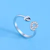 Hot 925 Sterling Silver Ring AAA Zircon Adjustable Simplicity Fashion Exquisite Women Jewelry Accessories Wedding Party Gift 2