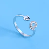 Hot 925 Sterling Silver Ring AAA Zircon Adjustable Simplicity Fashion Exquisite Women Jewelry Accessories Wedding Party Gift 2