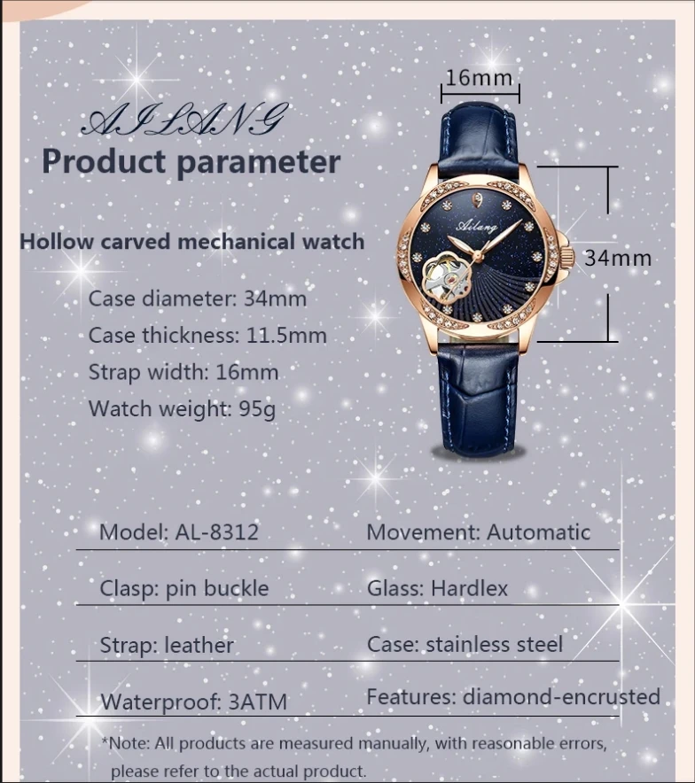 Neue Montre Femme Top Marke Luxus Mode Mechanische Uhr Gypsophila Damen Skeleton Automatische Uhr Damen – Detail 11