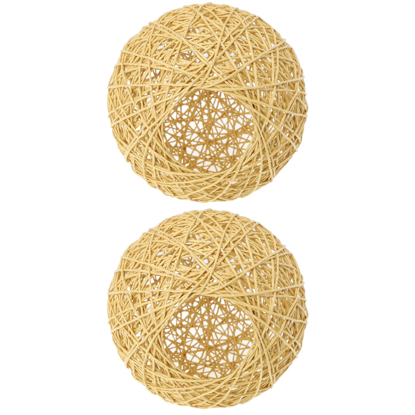 

2 Pcs Decorations Takraw Lampshade Child Hanging Retro Cotton Linen Indoor