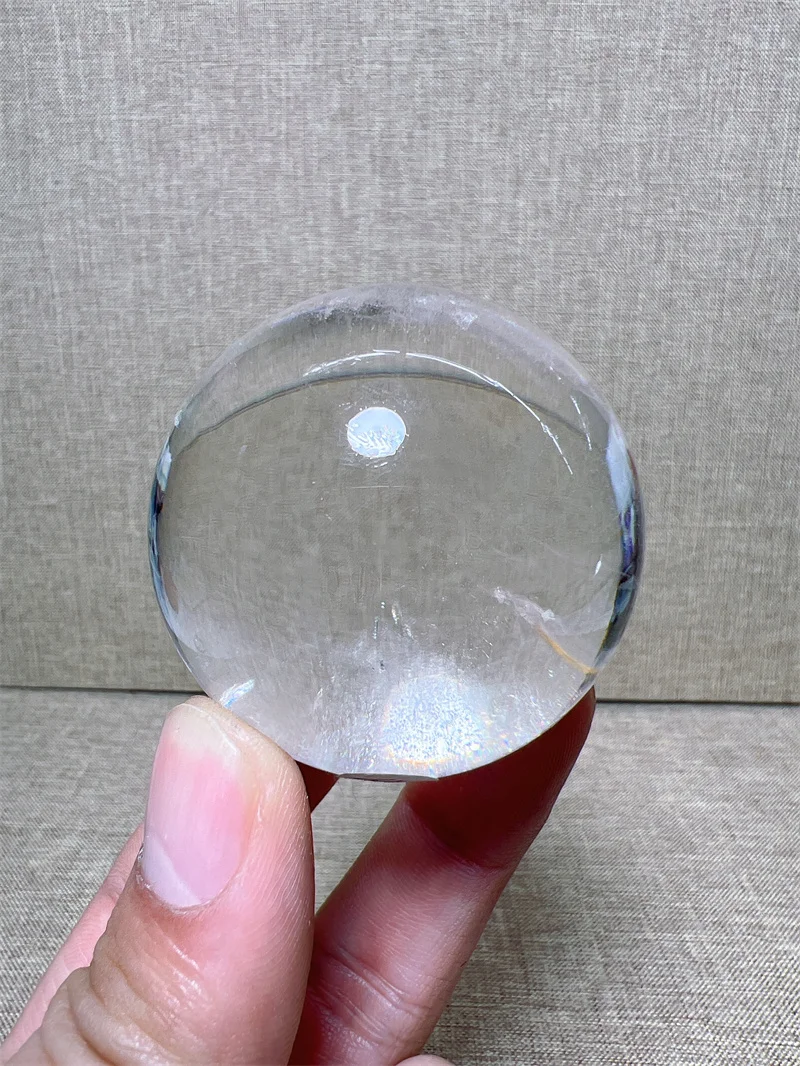 

Natural Clear Quartz Sphere With Rain Bow Reiki Healing Stone Home Decoration Exquisite Gift Souvenir Gift