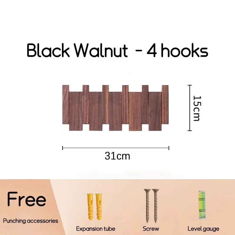 Black Walnut 4 Hooks