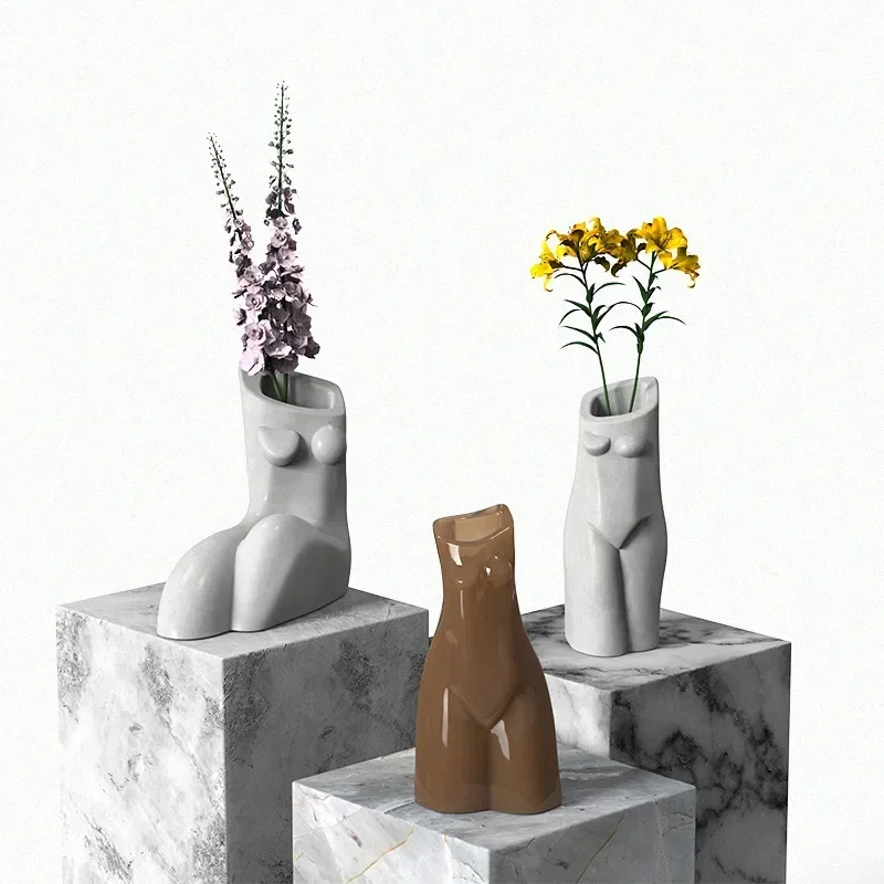 Abstract Woman Body Vase Clay Silicone Mold DIY Crat Art Home Decoration Beauty Flowerpot Concrete Cement Molds