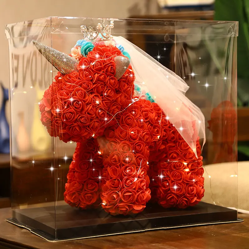 Handmade DIY Eternal Rose Bear Kit, Creative Foam Flower Head Material Set for Crafting... - SKU HDGB1228 - UGI Packaging