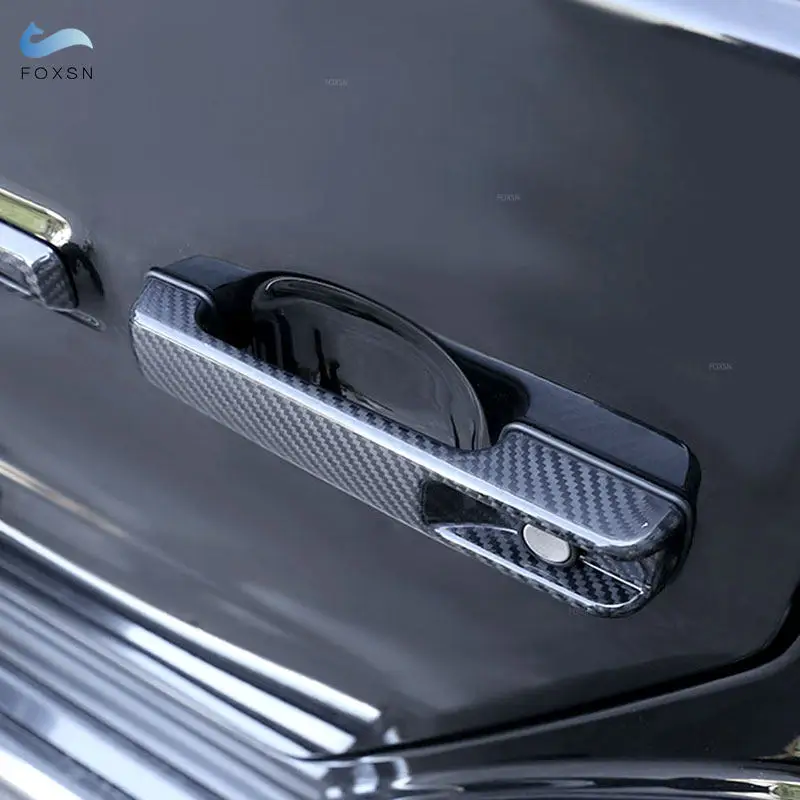 ABSCarbonFiberStyleCarAccessoriesExteriorDoorHandleCoverTrim