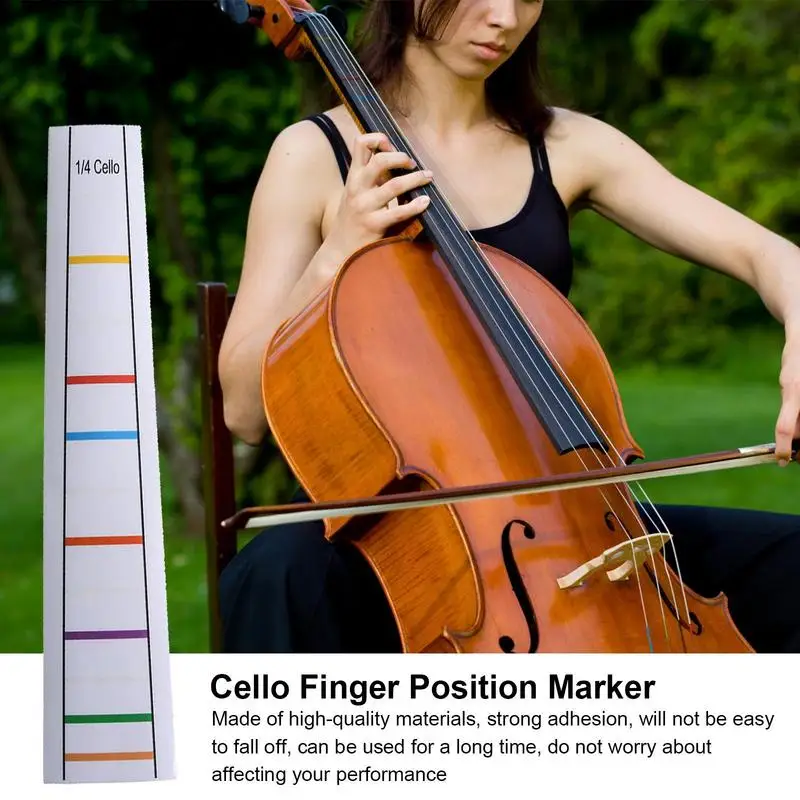 Cello Sticker Accessory Cello Fret Finger Sticker Adhesive Fret Board Label Finger Sticker For Practice Training Beginners Cello Guides Position