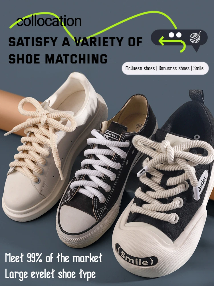 1 Paio NUOVO 10mm Di Spessore Lacci Delle Scarpe Da - Foto 11