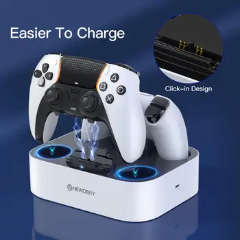PS5 Controller Charger Station for Playstation 5 Dual for for DualSense Edge Control Fast Charging Dock Stand with Cable 4