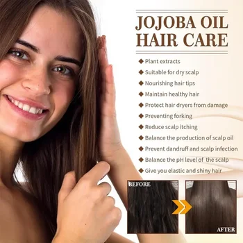 Jojoba Oil Hair Serum Smoothing Soften Repair Frizz Damaged Hair Anti-Dandruff Scalp Treatment Product Hair Care Маска Для Волос - Thumbnail 4
