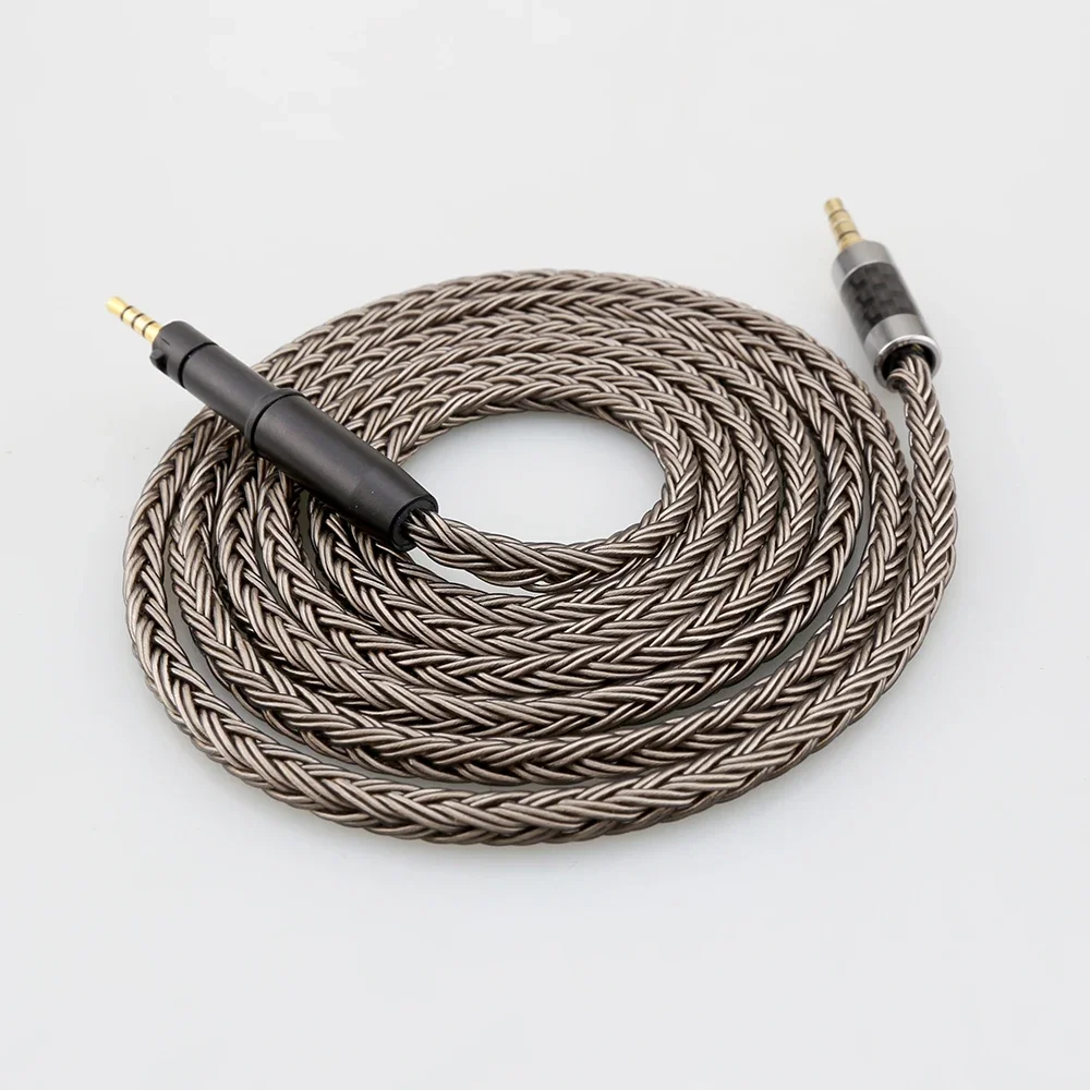 HIFI 2.5/3.5/4.4/6.35mm XLR 16 Core Grey Silver Plated Earphone Cable For Sennheiser HD599 HD569 HD 560S HD559 hd560s