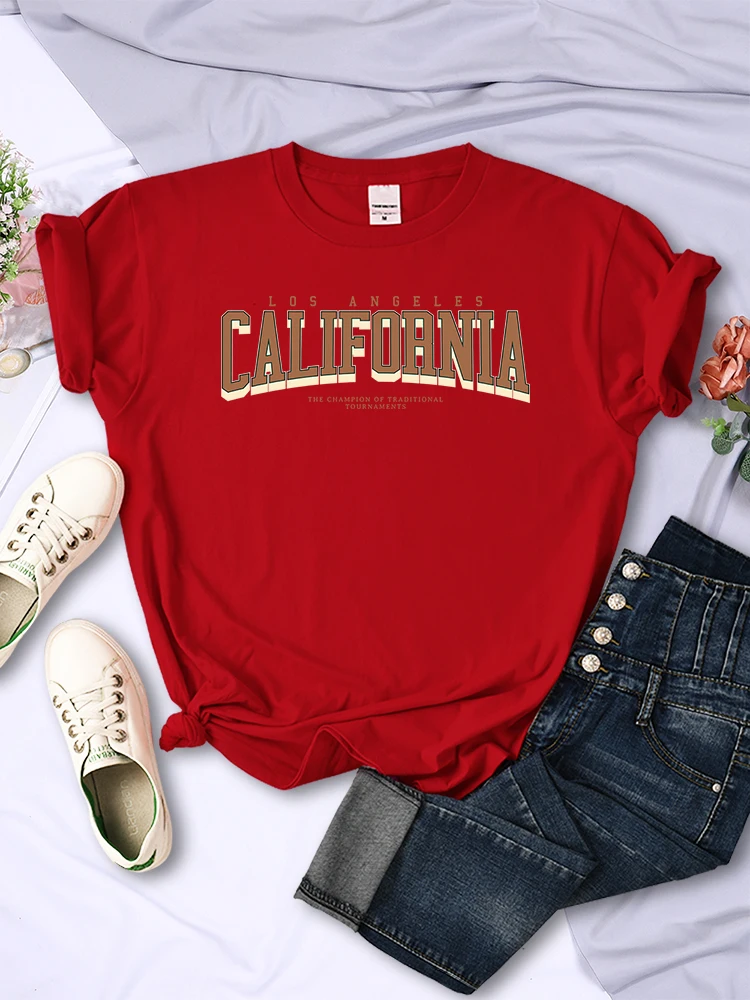 Los angeles kalifornie  winnerof tournaments tričko ženy léto prodyšné T kosile ulice oblečení jednoduchý měkké krátký rukáv