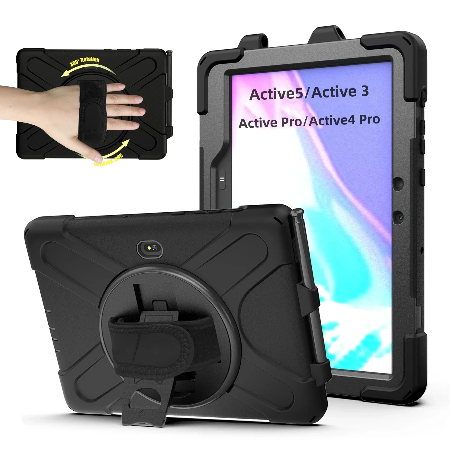 Custodia Per Samsung Galaxy Tab Active5/Active 3 8.0 Pollici 2024 Con 360 Maniglia Del Supporto Cinturino Per Galaxy Tab Active 4 Pro 10.1 Pollici