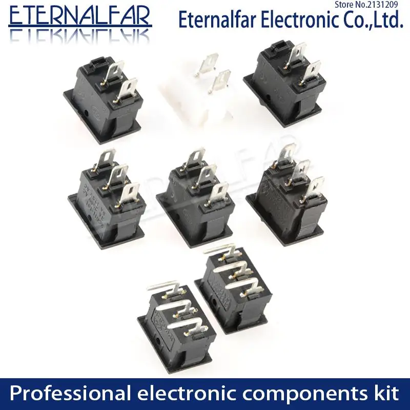 Фото KCD11-101 кнопочный переключатель 10x15 мм SPST 2Pin 3Pin 3A 250В 6A KCD11 защелкивающийся Переключатель ВКЛ/ВЫКЛ для лодки 10 мм * 15 мм черный, красный, белый №3